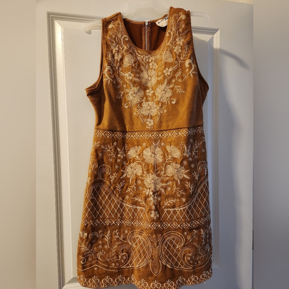 BRAND NEW Faux Suede Embroider Dress